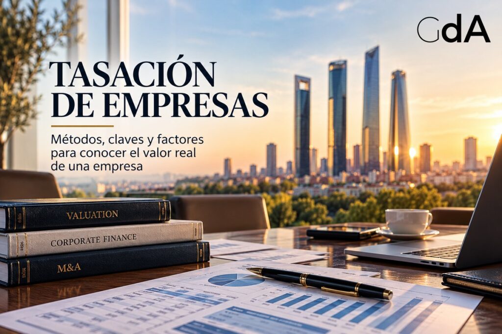 Documentos financieros y calculadora sobre mesa representando la tasación de una empresa